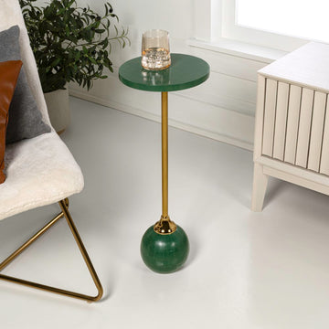 Evelyn 26" Modern Glam Metal/Resin Mosaic Pedestal Drink Table